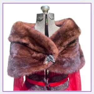Vintage mahogany mink fur stole
